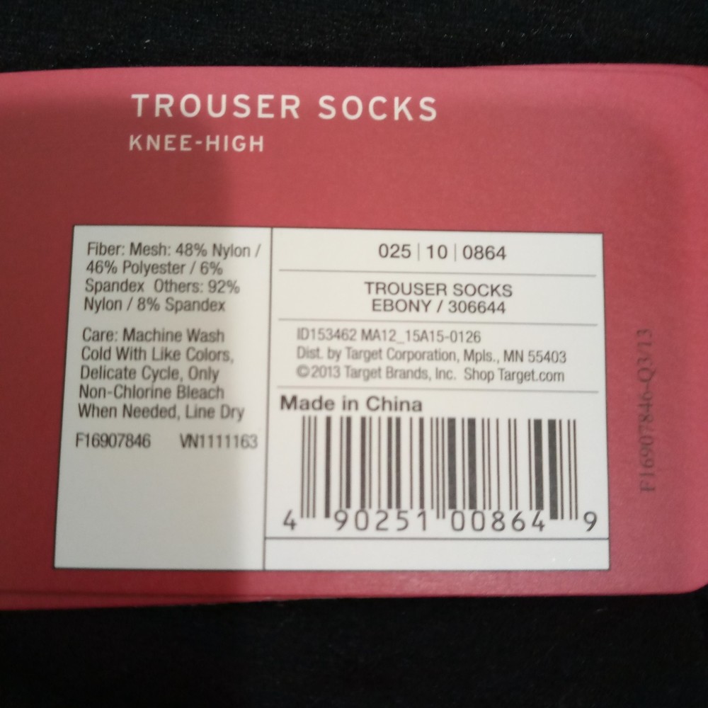 NWT 2 packs of Merona Black 6 pk of socks (2 plain/4 patterned) in size 4-10 - Picture 3 of 5